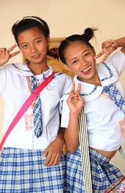 Sally and Nica Schoolgirl